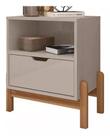 Mesa De Cabeceira Quarto Mini Cômoda Antares 1 Gaveta e 1 Nicho - Offwhite