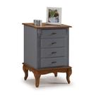 Mesa de Cabeceira Retrô 4 Gavetas Pés Luiz XV 60404 Linz Móveis Cinza/Imbuia Glazer Mesa de Cabeceira Retrô 4 Gavetas Pés Luiz XV 60404 Linz Móveis Cinza/Imbuia Glazer