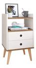 Mesa De Cabeceira Retrô Dream Plus - Off White/Freijó