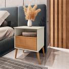 Mesa de Cabeceira Retro Liverpool Off White Naturalle