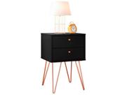Mesa de Cabeceira Retro Metal Bled 2 Gavetas Preto - Olivar Móveis
