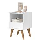 Mesa De Cabeceira Retrô Pés Palito Em Madeira Maciça Pix Branco ENVIA SOMENTE 04 UN Mesa De Cabeceira Retrô Pés Palito Em Madeira Maciça Pix Branco ENVIA SOMENTE 04 UN