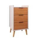 Mesa De Cabeceira Retrô Quarto Mesa Lateral Canto Decorativo Toni 3 Gavetas Outlet Plus