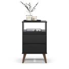 Mesa De Cabeceira Retrô Roma Preto - EJ Móveis Mesa De Cabeceira Retrô Roma Preto - EJ Móveis