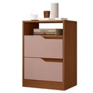 Mesa de Cabeceira Sara Flex 2 Gavetas MDP Nogueira-capuccino Albatroz Móveis