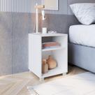 Mesa de Cabeceira Siena com Prateleira Branco Mesa de Cabeceira Siena com Prateleira Branco