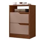 Mesa de Cabeceira Sole 02 gavetas Nogueira Capuccino Flex - Móveis Albatroz