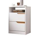 Mesa de Cabeceira Sole 2 Gavetas Branco/Freijó - ABZ