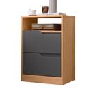 Mesa de Cabeceira Sole 2 Gavetas Freijó/Titanium (Vistas Flex) - ABZ