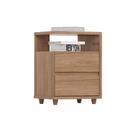 Mesa de Cabeceira Solteiro Campeche c/ 2 Gavetas Jequitibá Brilho - Henn