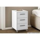 Mesa de Cabeceira Solteiro MSM 450 c/ 3 Gavetas Branco - Movelbento