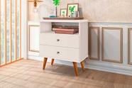 Mesa de cabeceira status 2 gavetas off white