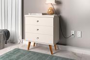 Mesa de cabeceira status 3 gavetas off white