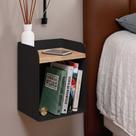Mesa de Cabeceira Suspensa 20cm em Aço Nicho Flutuante para Quarto Moderno Decorativo Home - Preta