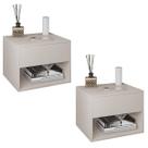 Mesa de cabeceira suspensa sofia cor:kit off white Mesa de cabeceira suspensa sofia cor:kit off white