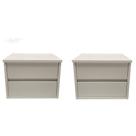 Mesa de cabeceira suspenso com 2 gavetas 2 peças mdf 15mm brancotx Mesa de cabeceira suspenso com 2 gavetas 2 peças mdf 15mm brancotx