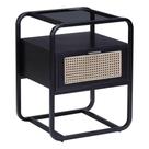 Mesa de cabeceira Table Acme Metal Frame com uma gaveta preta Mesa de cabeceira Table Acme Metal Frame com uma gaveta preta