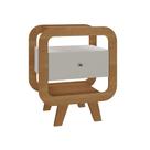 Mesa de Cabeceira Theo com USB 1 GV Off White e Cinamomo