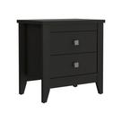 mesa de cabeceira Tuhome Amara 2 Gavetas Preto 62x68x40 cm