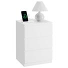 Mesa de cabeceira VASAGLE com estação de carregamento 2 tomadas AC 2 USB
