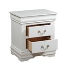 Mesa de cabeceira Yardlio Louis Philippe 56x41x61cm branca com 2 gavetas