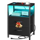 Mesa de cabeceira Yoobure com estação de carregamento LED Night Stand