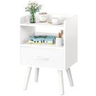 Mesa de cabeceira Yoobure Modern com gaveta e prateleira de armazenamento aberta