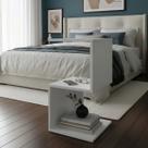 Mesa de Cabeceira Z Branco MDF Decoração Nicho Quarto Sala Escritório