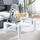 Mesa de café Brpily Living Room Modern White Wood Glass
