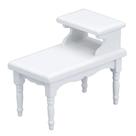 Mesa de café de madeira branca em miniatura Dollhouse Furniture