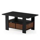 Mesa de café Furinno Andrey com gaveta de lixo Americano Brown