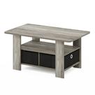 Mesa de café Furinno Andrey com gaveta de lixo cinza carvalho francês Mesa de café Furinno Andrey com gaveta de lixo cinza carvalho francês