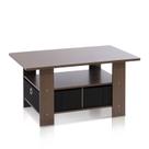 Mesa de café Furinno com caixas marrom escuro/preto Mesa de café Furinno com caixas marrom escuro/preto