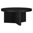 Mesa de café Henn&Hart redonda de 32 cm de largura preta natural