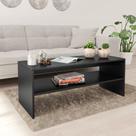Mesa de café VidaXL em aglomerado preto com prateleira 100x40x40cm