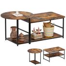 Mesa de café WOHOMO Mid Century Modern 2 em 1 marrom rústico