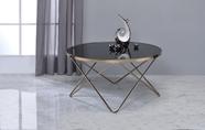 Mesa de café Yardlio Valora 86x86x46 cm Vidro preto
