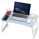 Mesa de cama para laptop ZEAPTAC dobrável com porta-copos, slot para tablet