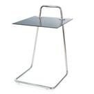 Mesa de Canto ANM0111M Anima Office Tampo de Vidro Quadrado Cor Preto Base de Aço cromado