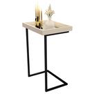 Mesa De Canto Apoio Para Sofá Detalhe em Espelho Elegante