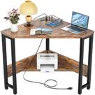 Mesa de canto Armocity 68 x 68 x 75 cm com portas USB, estilo rústico