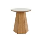 Mesa de Canto Base Hexagonal Nature Off White/Freijó - Dalla Costa Mesa de Canto Base Hexagonal Nature Off White/Freijó - Dalla Costa