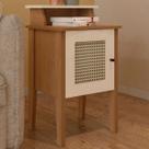 Mesa de Canto/Cabeceira Charlotte 1 Porta 100% Mdf Cinamomo/Off White Artely Móveis Mesa de Canto/Cabeceira Charlotte 1 Porta 100% Mdf Cinamomo/Off White Artely Móveis