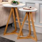 Mesa de Canto Classic Kit 2 Peças Branco/Nature - Tebarrot