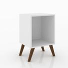 Mesa de Canto com Nicho e Pés Retrô - Branco Mesa de Canto com Nicho e Pés Retrô - Branco