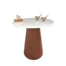 Mesa De Canto Cone Amadeirado Com Tampo Vidro 50cm Branco 60cm