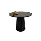 Mesa De Canto Cone Laqueado Com Tampo Vidro 50cm Preto 60cm