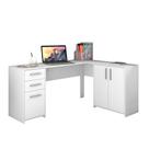 Mesa de Canto em L Para Escritório com 2 Gavetas e 3 Portas NT2005 Notável Móveis