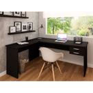 Mesa De Canto em L Para Escritório com Gaveta 2 Gavetas 140cm Preto