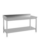Mesa De Canto Esquerdo Tramontina Com Prateleira Inferior 700x700mm Em Aço Inox E Mdf Reforçado